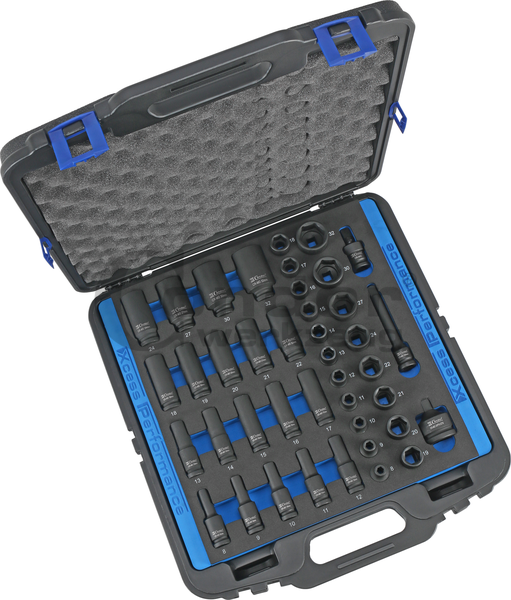 Jeu De 20 Douilles Hexagonales Drive Master à Impact 1/2", Ensemble De Douilles Allen, Acier Cr-Mo, SAE Et Métrique, (1/4" - 3/4", 6-19 Mm